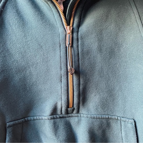 RARE COLOR Lululemon Scuba Oversized Funnel Neck M/L Storm Teal Gold - Picture 10 of 13